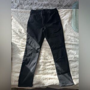 High Rise Straight Black Jeans